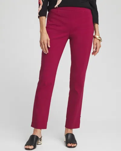 Chico's Brigitte Rivet Slit Ankle Pants In Berry Compote Size 6 |