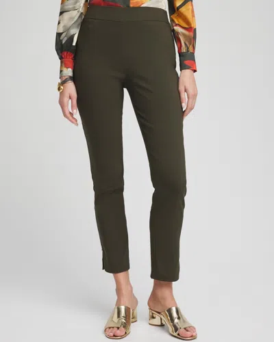 Chico's Brigitte Rivet Slit Ankle Pants In Green Size 4 |  In Primordial Forest