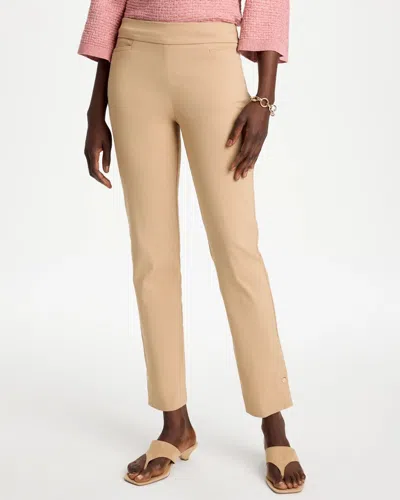 Chico's Brigitte Slim Button Hem Pants In Neutral In Sycamore