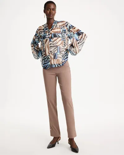 Chico's Brigitte Slim Button Hem Pants In Taupe In Urban Taupe