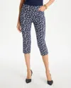 Chico's Brigitte Slim Printed Pull-on Capri Pants In Blue