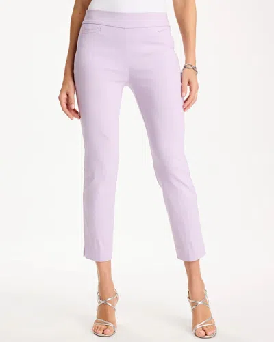 Chico's Brigitte Slim Pull-on Crop Pants In Orchid Mist In Purple