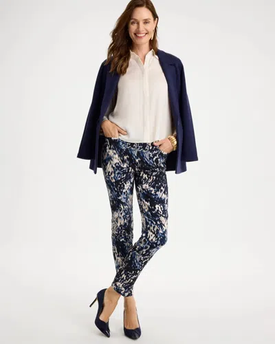 Chico's Brigitte Slim Swirled Pull-on Ankle Pants In Black