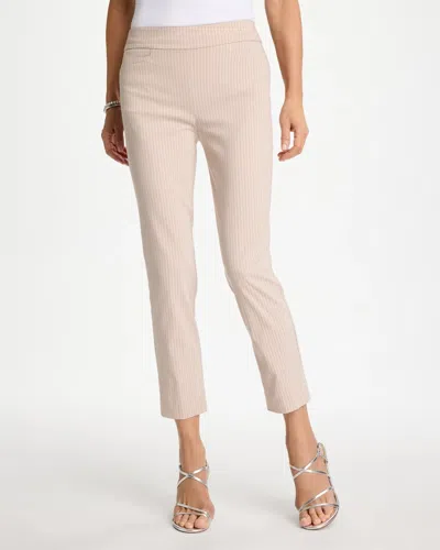 Chico's Brigitte Slim Twill Stripe Neutral Crop