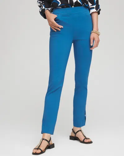 Chico's Brigitte Rivet Slit Ankle Pants In Blue Size 14 |  In Scandi Blue
