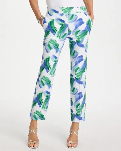 Chico's Brigitte Straight Whisp Crop In Amparo Blue In Multi