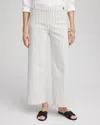 Chico's Brigitte™ Striped Wide-leg Cropped Pants In White Size 18 |  In Alabaster