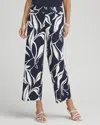 CHICO'S BRIGITTE SWIRL WIDE LEG CROPPED PANTS IN NAVY BLUE & WHITE PRINT SIZE 14 | CHICO'S
