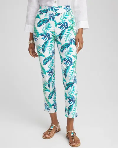 Chico's Brigitte Tropical Pull-on Cropped Pants In White
