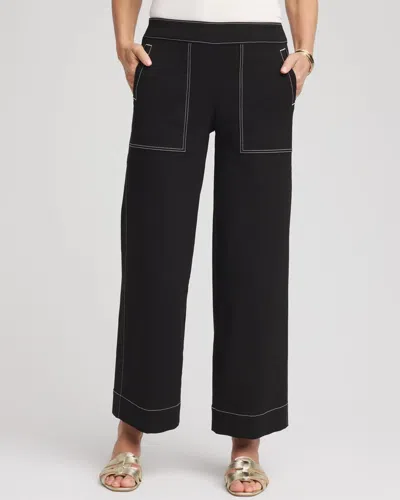 Chico's Brigitte Utility Wide-leg Cropped Pants In Black