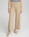 CHICO'S BRIGITTE WIDE LEG CROPPED PANTS IN TAN SIZE 10 | CHICO'S