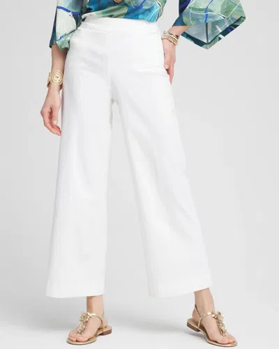 Chico's Brigitte Wide-leg Cropped Pants In White