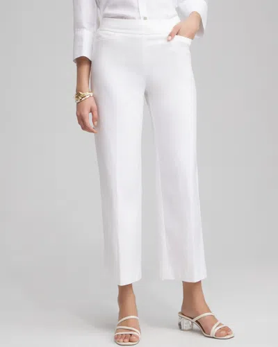 Chico's Brigitte Wide Leg Cropped Pants In White Size 10p Petite |