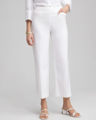 Chico's Brigitte Wide Leg Cropped Pants In White