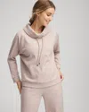 Chico's Brushed Cowlneck Pullover In Light Taupe Heather