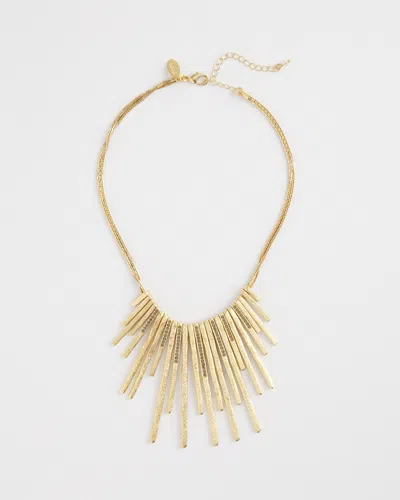 Chico's Brushed Gold Tone Bib Necklace |