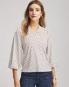 Chico's Bubble-sleeve Smocked Top In Cream