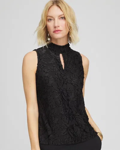 Chico's Burnout Mockneck Tank In Black
