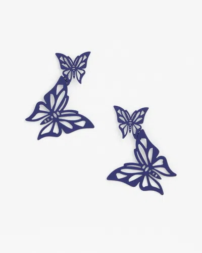 Chico's Butterfly Drop Earrings |  In Navy