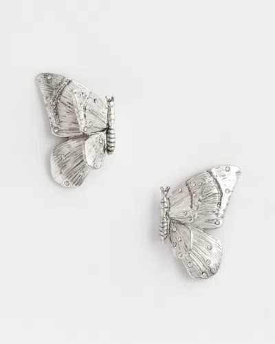 Chico's Butterfly Wing Stud Earrings |  In Silver