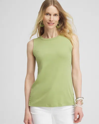 Chico's Button Detail Tank Top In Spanish Moss Size 20/22 |