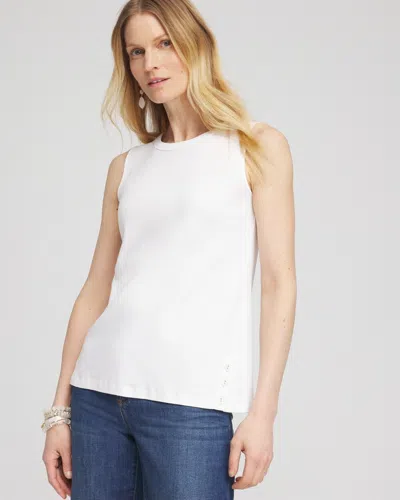 Chico's Button Detail Tank Top In White Size 16/18 |