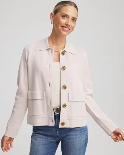 Chico's Button-front Cardigan Sweater Jacket In Taupe In Brown