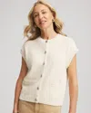Chico's Button-up Sweater Vest In Gold In Gold
