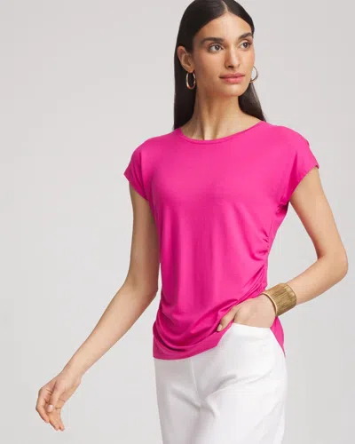 Chico's Cap Sleeve Dolman Tee In Pink