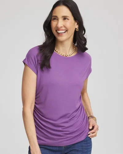 Chico's Cap Sleeve Dolman Tee In Purple