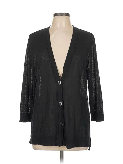 Pre-owned Chico's Cardigan Sweater In Black