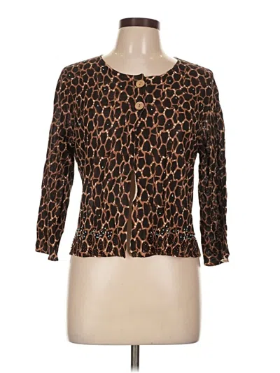 Chico's Cardigan Sweater In Brown