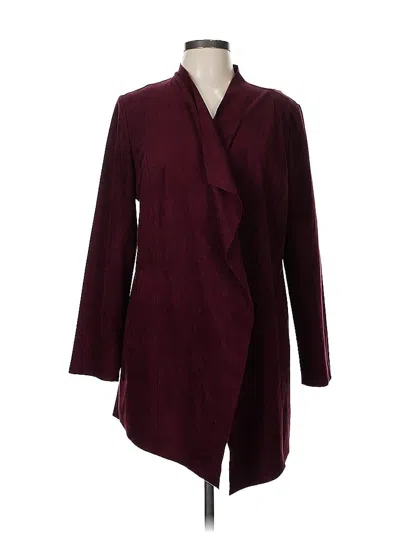 Pre-owned Chico's Cardigan Sweater In Burgundy