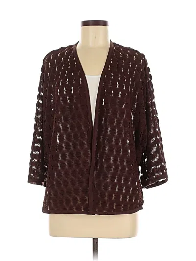 Chico's Short Woven Kimono In Cacao In Brown