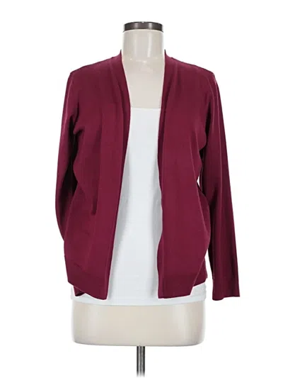 Pre-owned Chico's Cardigan Sweater In Burgundy