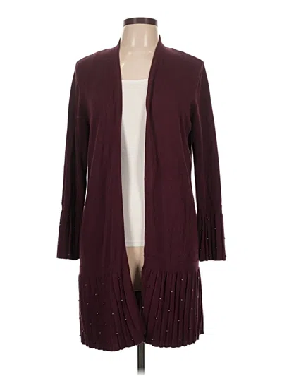 Pre-owned Chico's Cardigan Sweater In Burgundy