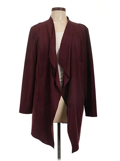 Pre-owned Chico's Cardigan Sweater In Burgundy