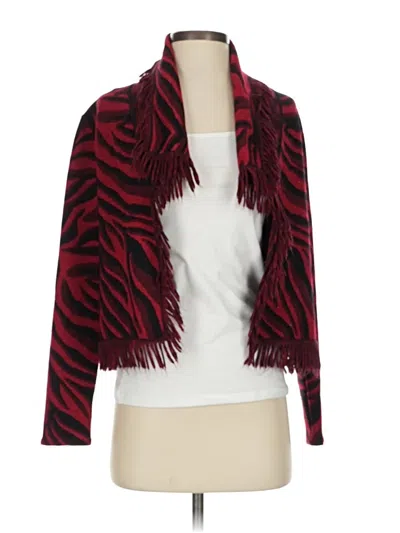 Pre-owned Chico's Cardigan Sweater In Burgundy