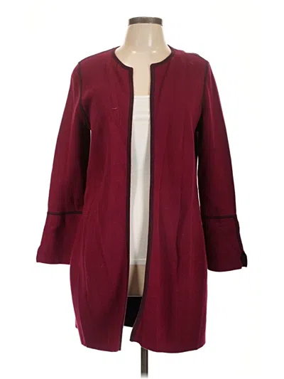 Pre-owned Chico's Cardigan Sweater In Burgundy