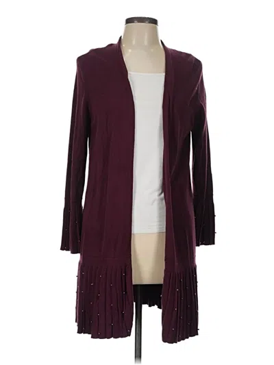 Pre-owned Chico's Cardigan Sweater In Burgundy