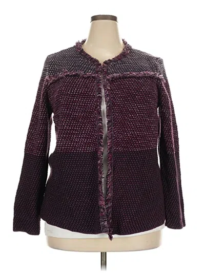Pre-owned Chico's Cardigan Sweater In Burgundy