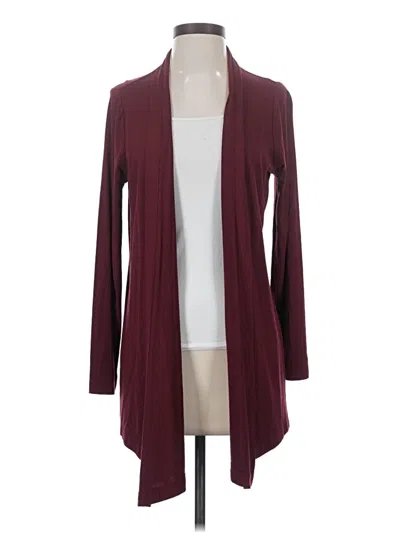 Pre-owned Chico's Cardigan Sweater In Burgundy