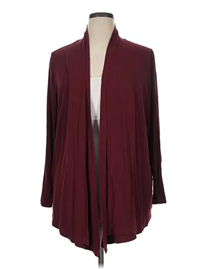 Pre-owned Chico's Cardigan Sweater In Burgundy