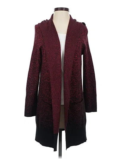 Pre-owned Chico's Cardigan Sweater In Burgundy