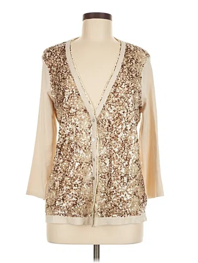 Pre-owned Chico's Cardigan Sweater In Gold