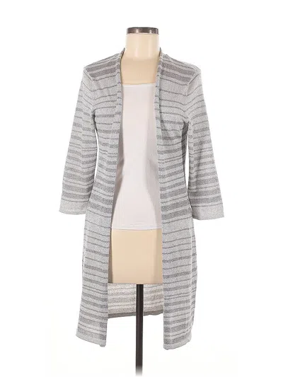 Pre-owned Chico's Cardigan Sweater In Gray