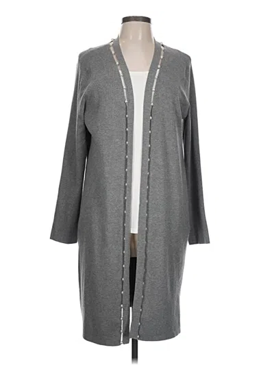 Pre-owned Chico's Cardigan Sweater In Gray