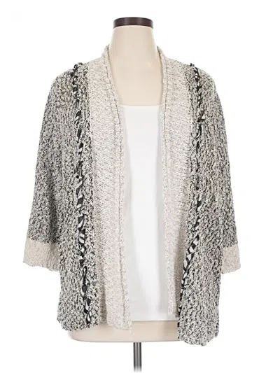 Pre-owned Chico's Cardigan Sweater In Gray