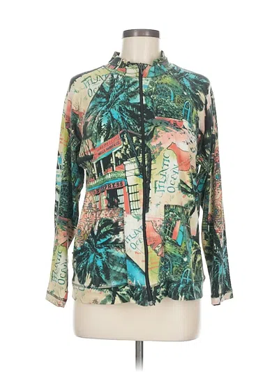 Pre-owned Chico's Cardigan Sweater In Green