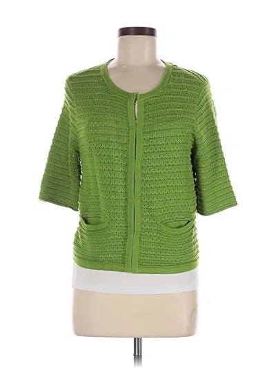 Pre-owned Chico's Cardigan Sweater In Green